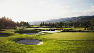 Greens en bunkers op golfbaan Tespelduyn